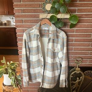 Zara men’s lined flannel shirt jacket